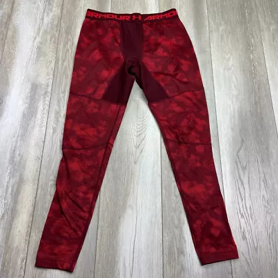 Under Armour Tights Mens Large Red Cold Gear Compression Athletic Stretch Men • $18.84