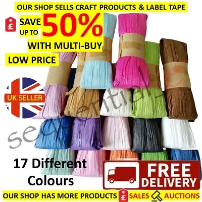 Raffia  Paper Ribbon 10m Long  Gifts Crafts Favours Flowers Scrapbooks • £1.99