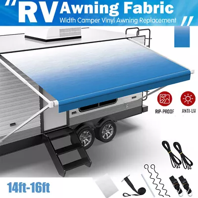 Blue Fade RV Awning Fabric 13'2''-15'2'' Width Camper Awning Replacement Shade • $93.07