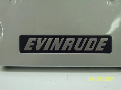 Vintage Evinrude Outboard Motor Stand Face Plate Aluminum Tag In Navy Blue Color • $29.99