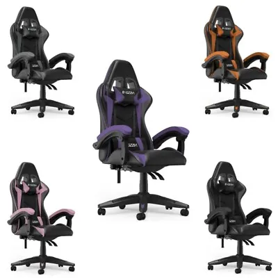 Faux Leather Racing Gaming Chair Swivel Office Gamer Desk Chair Adjustable New • £79.91