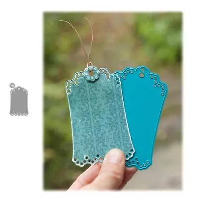 Lace Gift Tag Metal Cutting Dies Scrapbooking Embossing Paper Card Craft Stencil • £3.59