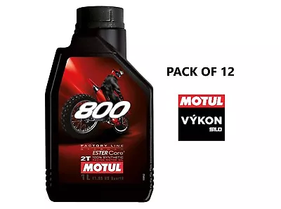  Motul® 800 2t Fl Off Road 2-stroke Racing Engine Oil 12 X 1 Liter * 104038 • $252.88