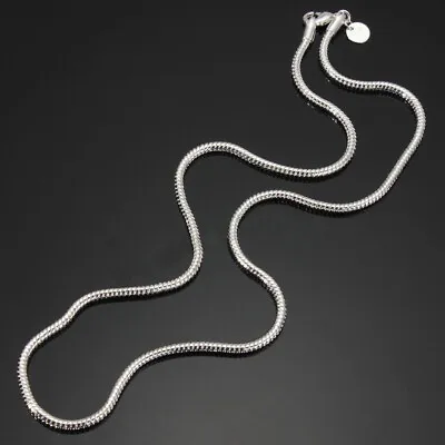 3mm 925 Solid Sterling Silver Snake Chain Necklace All Inch Sizes 16  18  20 24  • £7.49
