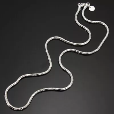 3mm 925 SOLID STERLING SILVER SNAKE CHAIN NECKLACE INCH SIZES HOT 16/18/20/24  • £5.99