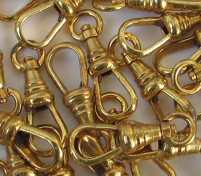 ONE Vtg Pocket Watch Chain End Clasp Lanyard Swivel Clip Gold Tone Repair NOS • $18