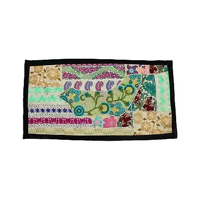 Vintage Embroidered Patchwork Indian Tribal Traditional Tapestry Wall Hanging Ae • $19.99