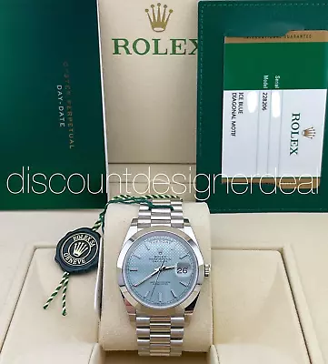 Rolex Day-Date II Presidential 228206 Smooth Bezel Ice Blue Dial Platinum 40mm • $59999.99