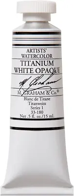 M. Graham & Co. 1/2-Ounce Tube Watercolor Paint Titanium White Opaque (33-180) • $20.58