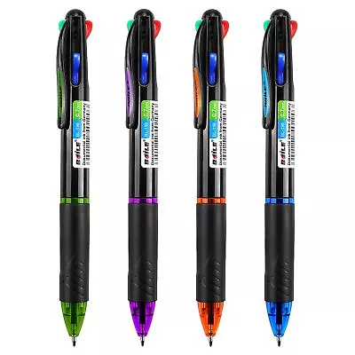 4 Pack Multicolor Ballpoint Pens 4-in-1 0.7mm Colored Retractable Ballpoint G... • $10.65
