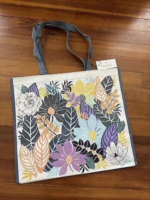 VERA BRADLEY Palm Floral Blue Market Tote Reusable Bag NWT • $9