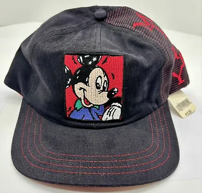 Vintage 90s Mickey Mouse The Mouse Disney Store Embroidered Snapback Cap Hat New • $19.99