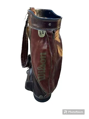 Vintage Wilson Staff Faux Brown Leather Golf Cart Bag 15 Way Divider • $75