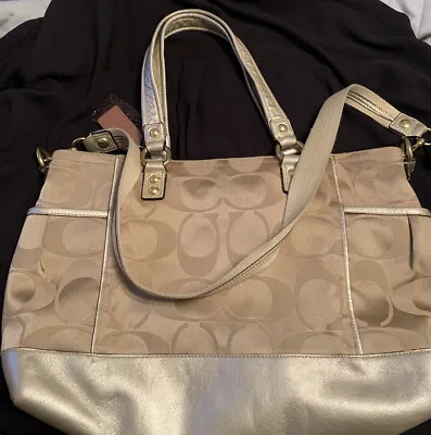 Pre Owned Coach Signature Pop C  Glam Applique Glitter Tote Shoulder • $12