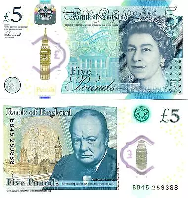 United Kingdom / Great Britain 5 Pounds 2015 / [2016] P-394 UNC • $10.50