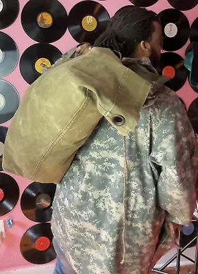 Vintage Rucksack  Bag Backpack Military Army Canvas Shoulder Bags Men 70s 80s 90 • $40