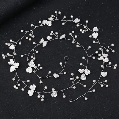 £3.49 • Buy Crystal Headbands Wedding Hair Accessories Handmade Floral Pearl For Bride Girl!