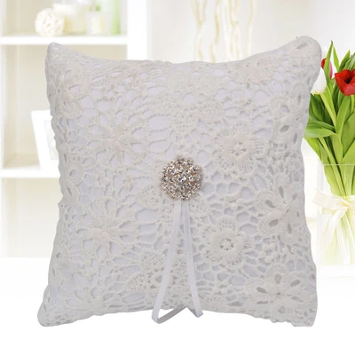 £6.78 • Buy Wedding Ring Bearer Pillow Wreath Ring Box Proposal Flower Ring Pillow