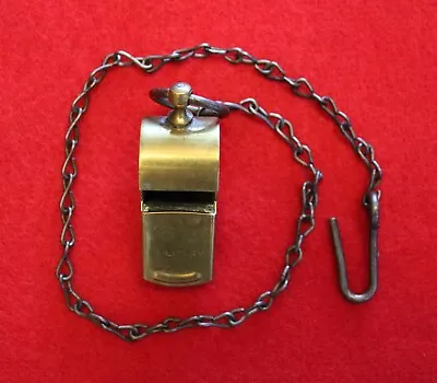 World War II Period US Brass Military Whistle W/Chain. • $15