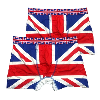 £10.99 • Buy 2 Pack Mens Union Jack Boxer Shorts - Union Jack British Flag Underwear UK Gift