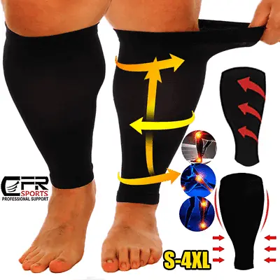 Plus Medical Compression Socks Varicose Veins Calf Leg Support Stocking Sports G • £13.29