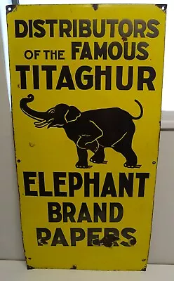 Vintage Original Enamel / Porcelain Elephant Brand Cigarette Tobacco Papers Sign • $595