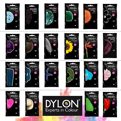 Dylon Hand Wash Fabric Dye 50g Sachet Colour For Jeans Clothes Fabrics Cloth UK • £5.89