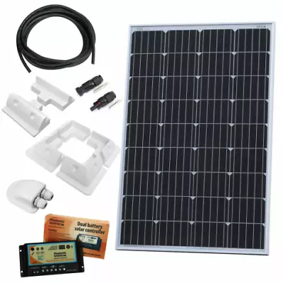 120W 12V Dual Battery Solar Charging Kit With 10A Controller Mounting Bracke... • £255