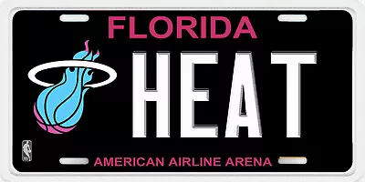 Florida Miami Heat Custom Flat Aluminum Vanity License Plate TAG Your TEXT NAME • $16.65