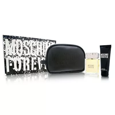 Moschino Forever For Men 3 PC Set 3.4 Oz EDT Spray 3.4 Oz Shower Ge Dopp Kit • $59.90