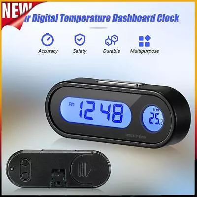 2 In 1 LCD Digital Car Time Clock Thermometer With Backlight Electronic • $11.75