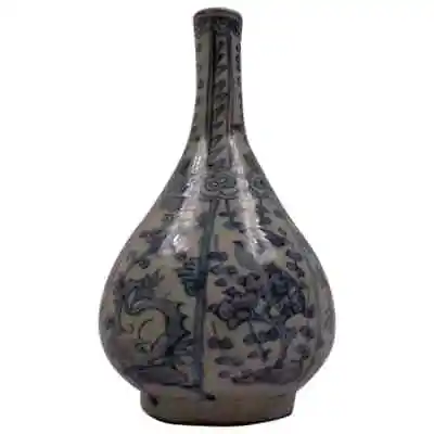 Genuine Antique Chinese Ming Dynasty Swatow Ware Blue & White Vase Crackle • £1104.56