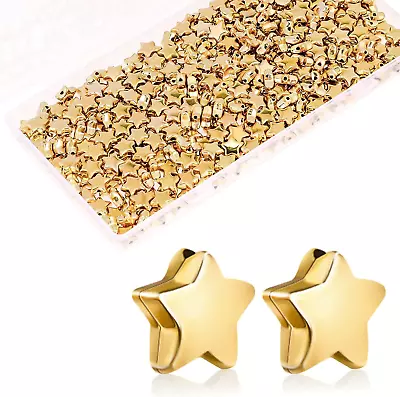 400 Pcs Star Shape Spacer Beads Star Buttons For Crafts Large Hole Star Loose Be • $3.99