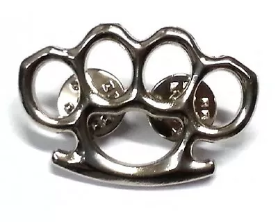 SILVER KNUCKLES Vest / Hat Pin 1.5  X 1  Biker ZINC W/ Silver Plating • $6.99