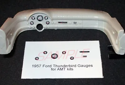1957 FORD THUNDERBIRD GAUGE FACES For 1/25 Scale AMT Kits—PLEASE READ DESC • $2.99