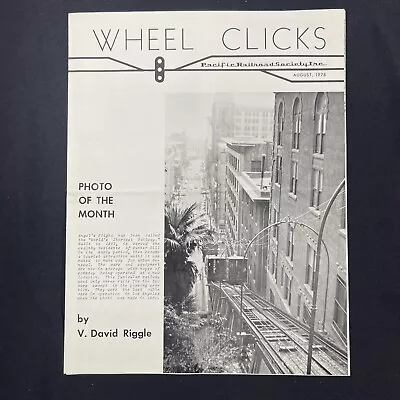 Wheel Clicks Pacific Railroad Society Monthly Newsletter Journal 1978 August Vtg • $12.99