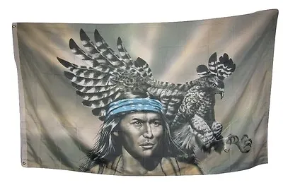 $9.88 • Buy 3x5 Native American Indian Eagle Man Rough Tex Knitted Flag 3'x5' 