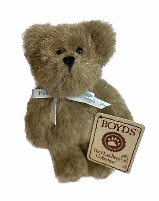 Boyds Bear Mini Brown Bear Hugs Ribbon W Tag Retired Head Bean Collection Plush • $25.64