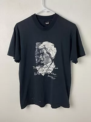 Vintage Mark Twain Read Books Men's S Black 80s Shirt 1988 • $18