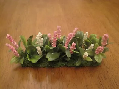 Flower Filled Garden Bed 1:12 Scale Miniature Landscaping Pink • $20