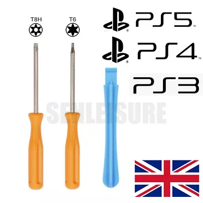  Sony PS5 / PS4 / PS3 Console Opening Screwdrivers Tool Kit T8H T6 & Pry Tool • £2.75