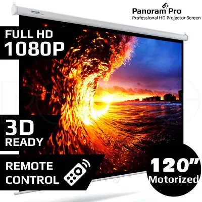 120  Inch Electric Motorised Projector Screen Home Theatre HD TV Projection 3D • $249.95