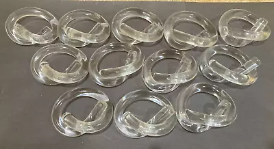 12 Large Vintage Lucite Pretzel Knot Napkin Rings • $24