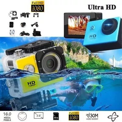 Full HD 1080P Sports Camera Helmet Bike DVR Camcorder Action DV Video Waterproof • £16.99