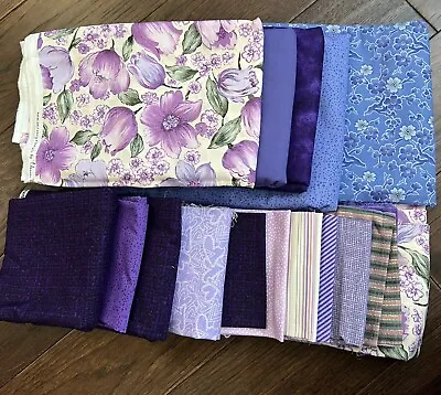 Lot Of Cotton Fabric Purple/ Periwinkle High P&B Textiles MODA Over 5lbs • $42