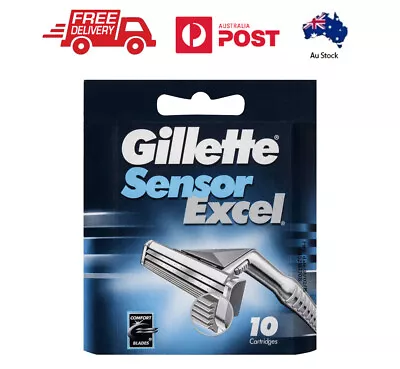 $16.90 • Buy Genuine Gillette Sensor Excel Blades Refill Catridges Blades 10 Pack | Au Stock