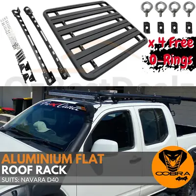 Cobra 4x4 Flat Roof Rack Aluminium Platform Steel Brackets Fits Navara D40 • $595