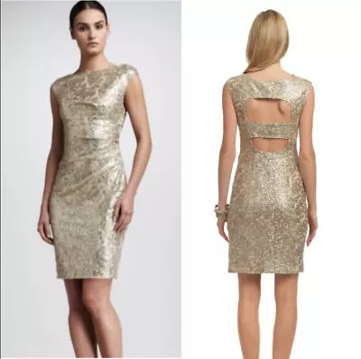 David Meister Gold Sequin Dress • $400