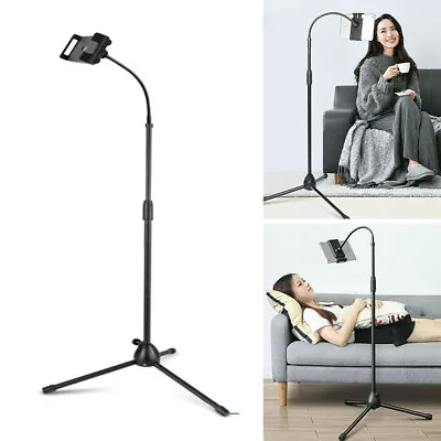 Universal Tripod Floor Stand Holder Adjustable Gooseneck For IPad IPhone Tablet • £10.59