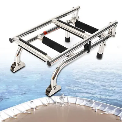 4 Step Boat Ladder Telescoping Swim Upper Platform Marine Yacht Stainless Steel • $56